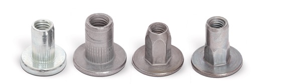 Blind rivet nuts with flat heads