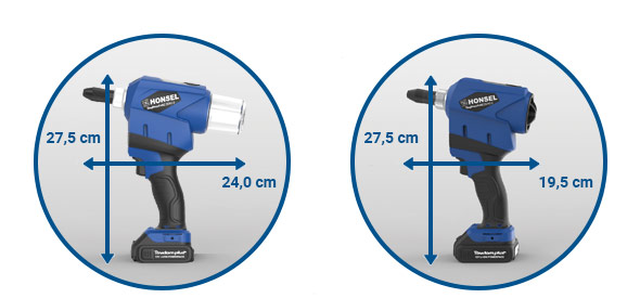 Comparison of Rivdom eBZ ZERO with and without mandrel container.