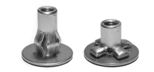 Folding blind rivet nuts